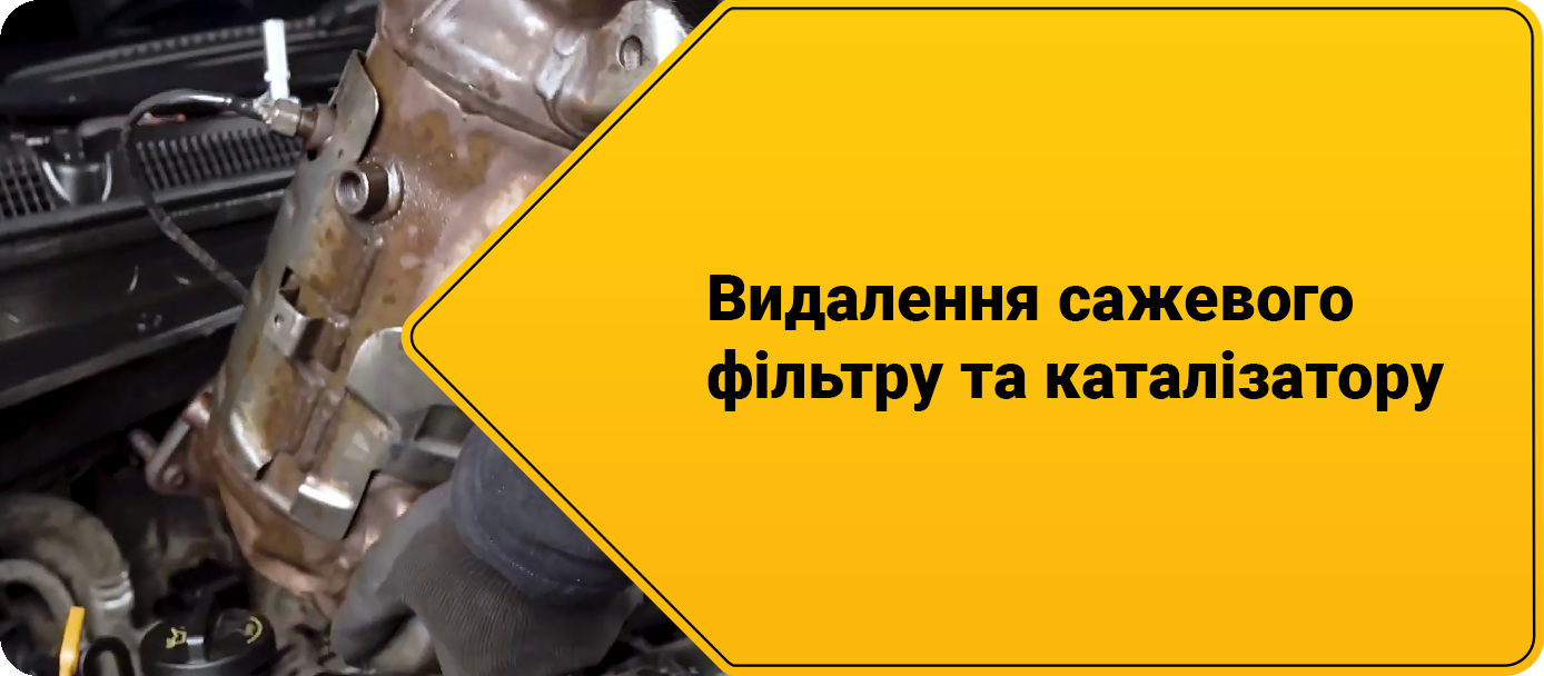 Видалення сажевого фільтру та каталізатору